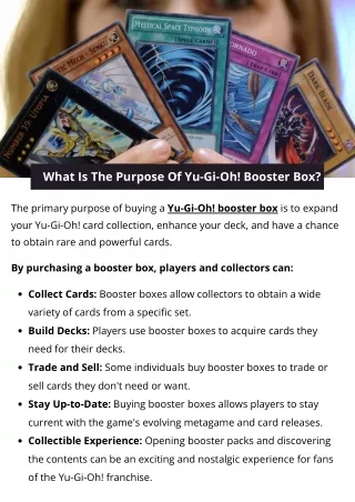 What Is The Purpose Of Yu-Gi-Oh! Booster Box?