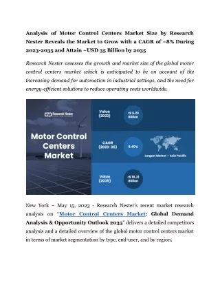 Motor Control Centers Market