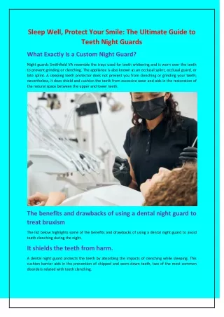 Sleep Well, Protect Your Smile: The Ultimate Guide to Teeth Night Guards