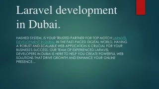 Laravel development in dubai