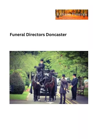 Doncaster Funeral Services by KDixon Funerals Compassionate Care and Support