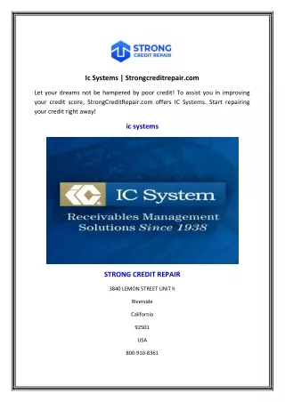 Ic Systems | Strongcreditrepair.com