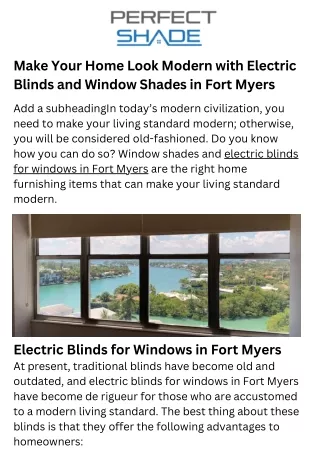 Enjoy the comfort of Electric Blinds for Windows in Fort Myers