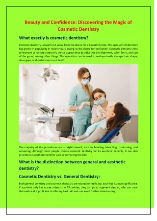 Beauty and Confidence: Discovering the Magic of Cosmetic Dentistry