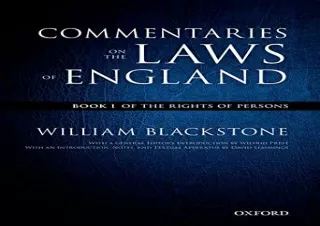 PDF The Oxford Edition of Blackstone's: Commentaries on the Laws of England: Boo