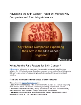 Key Pharma Companies Expanding their Arm in the Skin Cancer Segment