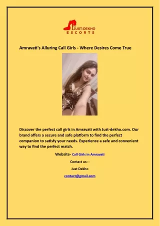 Amravati's Alluring Call Girls - Where Desires Come True