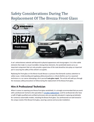 Safety Considerations During the Replacement of the Brezza Front Glass.docx