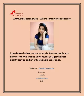 Amravati Escort Service - Where Fantasy Meets Reality