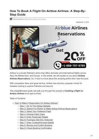 How To Book A Flight On Airblue Airlines