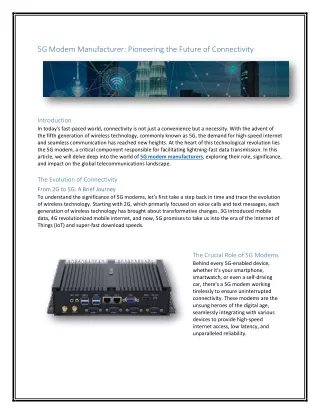 5G Router with SIM Card Slot  Revolutionizing High-Speed Connectivity