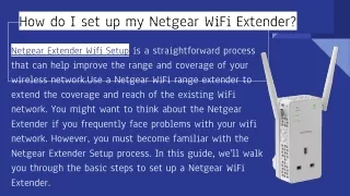 How do I set up my Netgear WiFi Extender_