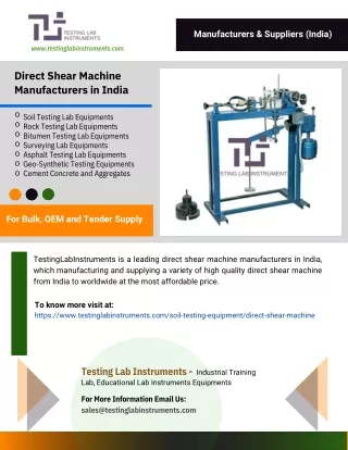 Direct Shear Machine Manufacturers in India