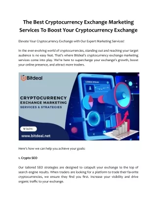 The Best Cryptocurrency Exchange Marketing Services To Boost Your Cryptocurrency Exchange
