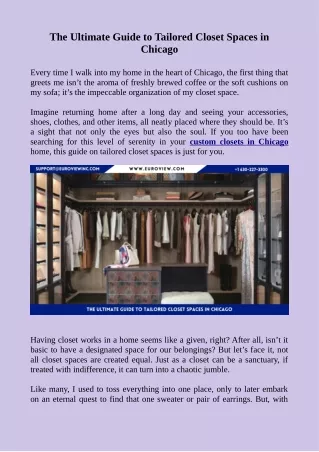 The Ultimate Guide to Tailored Closet Spaces in Chicago