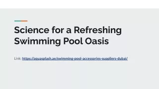 Science for a Refreshing Swimming Pool Oasis