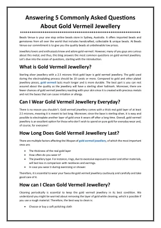 Answering 5 Commonly Asked Questions About Gold Vermeil Jewellery