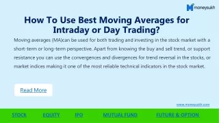 How To Use Best Moving Averages for Intraday or Day Trading?