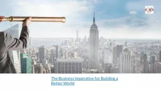 The Business Imperative for Building a Better World