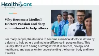 Why Become a Medical Doctor_ Passion and deep commitment to help others