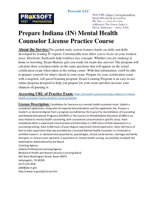 Prepare Indiana (IN) Mental Health Counselor License Practice Course