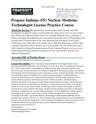 Prepare Indiana (IN) Nuclear Medicine Technologist License Practice Course