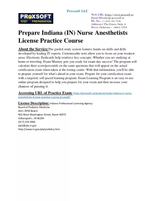 Prepare Indiana (IN) Nurse Anesthetists License Practice Course
