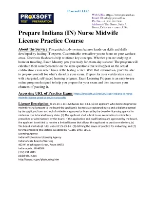 Prepare Indiana (IN) Nurse Midwife License Practice Course