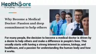 Why Become a Medical Doctor_ Passion and deep commitment to help others