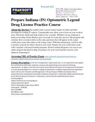 Prepare Indiana (IN) Optometric Legend Drug License Practice Course