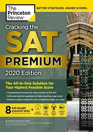 Download Book [PDF] Cracking the SAT Premium Edition with 8 Practice Tests, 2020: The All-in-One