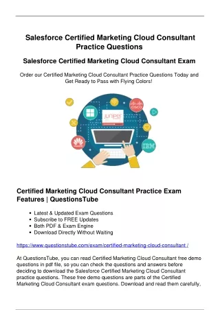 Marketing Cloud Consultant Exam Questions - Download Actual PDF for Learning