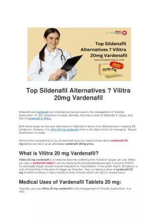 Vilitra 20mg Vardenafil