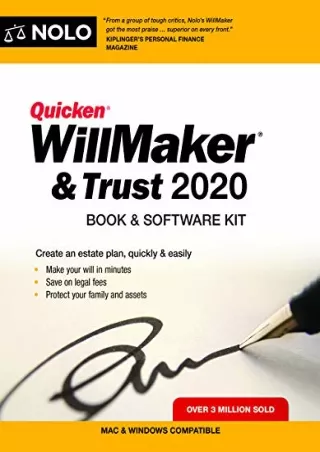 Download [PDF] Quicken Willmaker & Trust 2020: Book & Software Kit