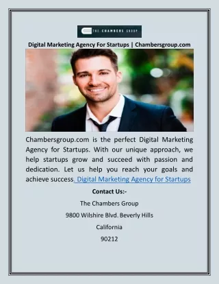 Digital Marketing Agency For Startups | Chambersgroup.com