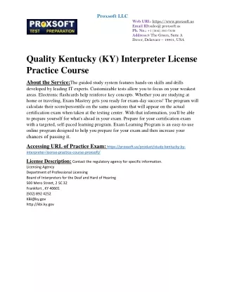 Quality Kentucky (KY) Interpreter License Practice Course