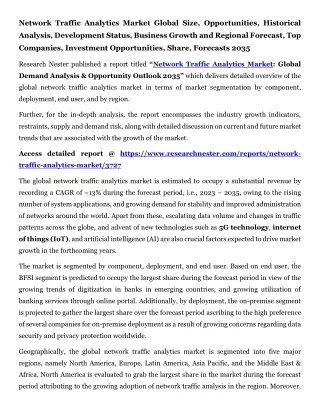 Network Traffic Analytics Market Business Growth and Regional Forecast 2035