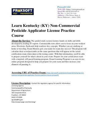 Learn Kentucky (KY) Non-Commercial Pesticide Applicator License Practice Course