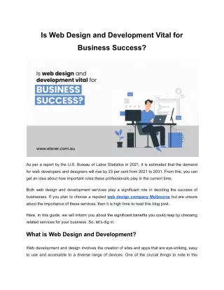 Is Web Design and Development Vital for Business Success?