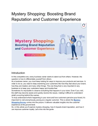 Mystery Shopping_ Boosting Brand Reputation and Customer Experience