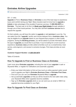 How to Upgrade to First or Business Class on Emirates?