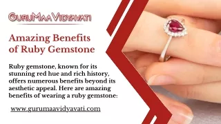 Amazing Benefits of Ruby Gemstone