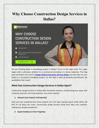 Why Choose Construction Design Services in Dallas