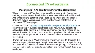 Connected TV advertising