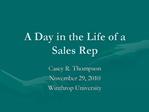 A Day in the Life of a Sales Rep