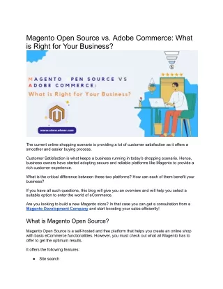 Magento Open Source vs. Adobe Commerce