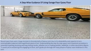 A Step-Wise Guidance Of Using Garage Floor Epoxy Floor