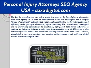 Personal Injury Attorneys SEO Agency USA - stixxdigital.com