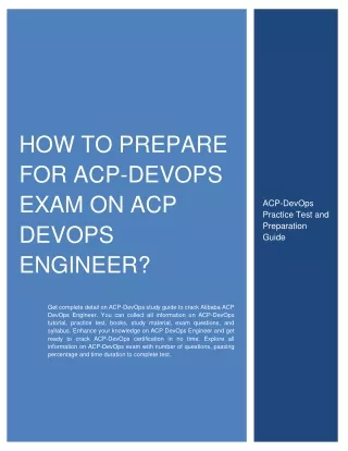 How to Prepare for ACP-DevOps exam on ACP DevOps Engineer?