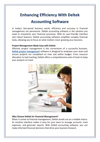 Enhancing Efficiency With Deltek Accounting Software